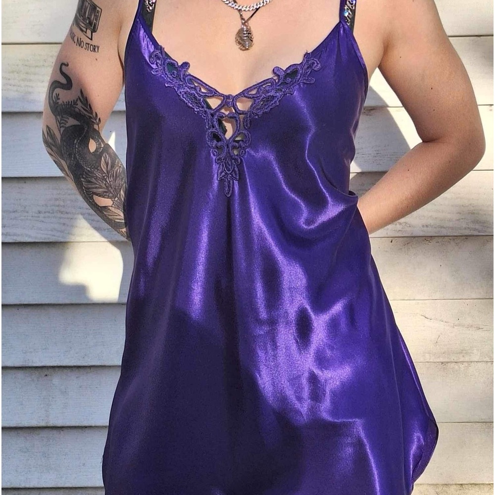 💜 Silky Purple Slip Dress - Size M 💜